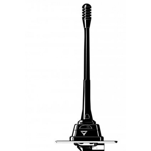 Zwart-witte dakantenne voor auto met voet.