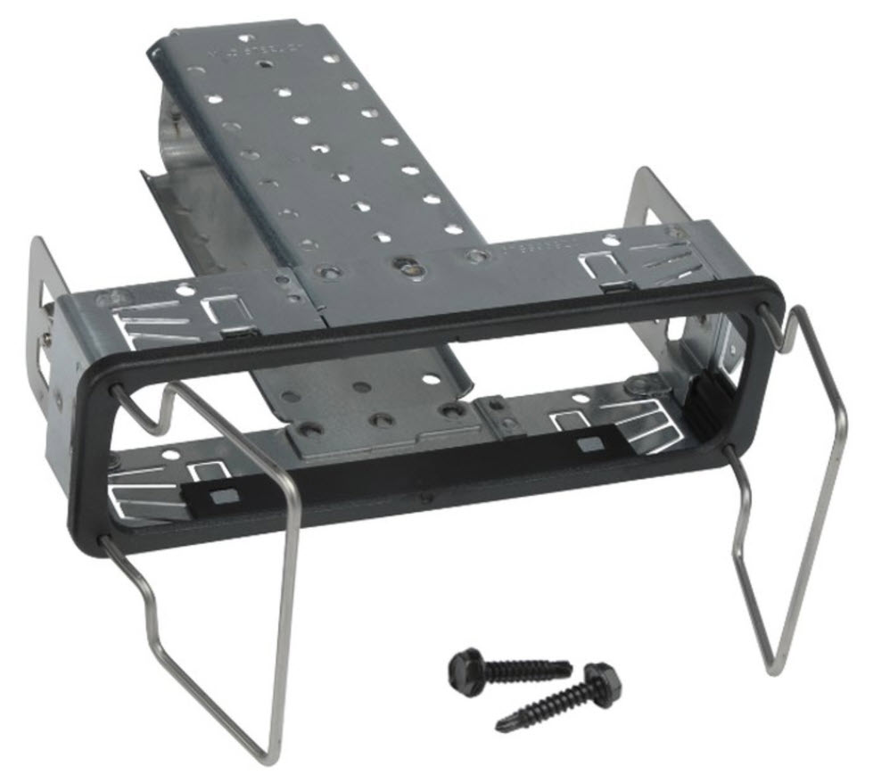 Support métallique avec des entretoises latérales et deux vis.