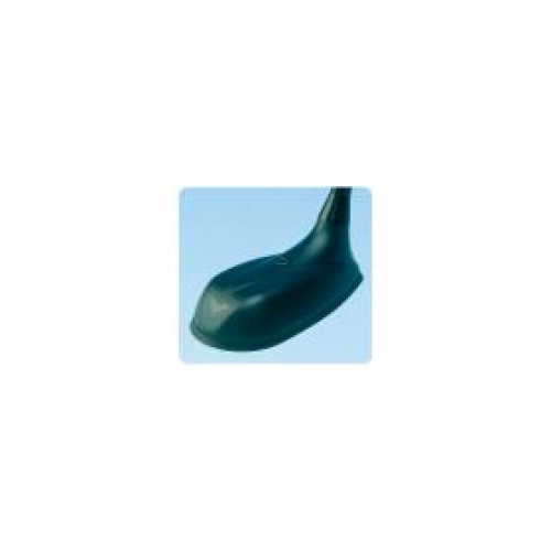 7000-00531100_pro_01.jpg Donkerblauwe schoen met platte hak op blauwe achtergrond.