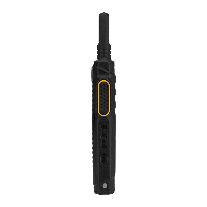 Electric soldering iron, black with yellow accents, positioned vertically.