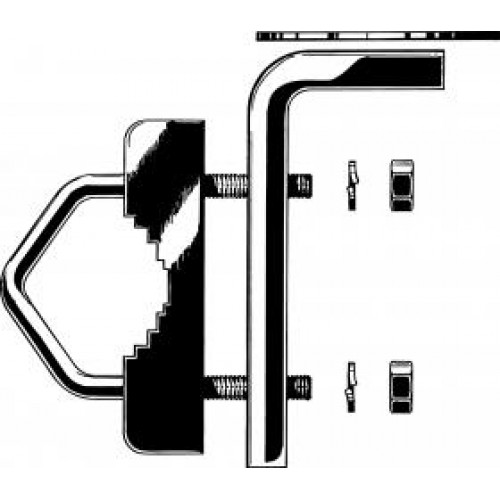 7000-00535700_pro_01.jpg Technische tekening van een pijpbevestigingsklem met schroeven en moeren.