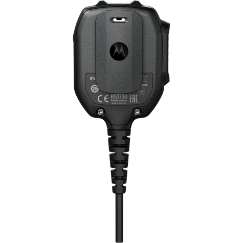 Black radio back with connection cable, IP56 certified.