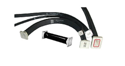 Four flexible cables with rectangular connectors at the ends, arranged in an arch.