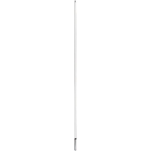 Verticale witte langeafstands-WiFi-antenne op witte achtergrond.
