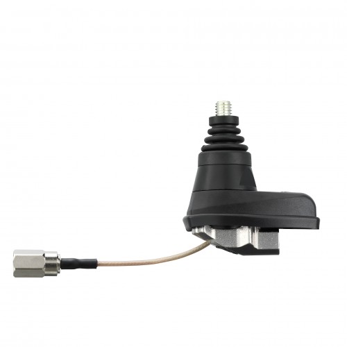 Zwarte voertuigantenne met kabel en stekker