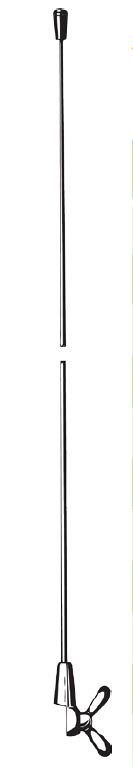 Lampe solaire longue et fine en argent avec piquet de terre.