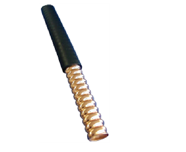 7000-00626700_rfs_01.png Zwarte handgreep met spiraalgouden gebied, gereedschapshandvat.