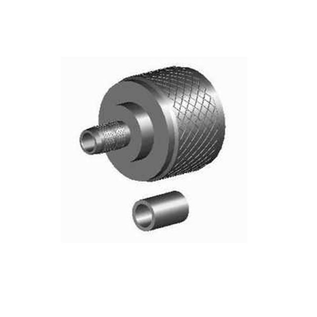 Twee cilindrische metalen onderdelen, één groot met patroon, één klein.