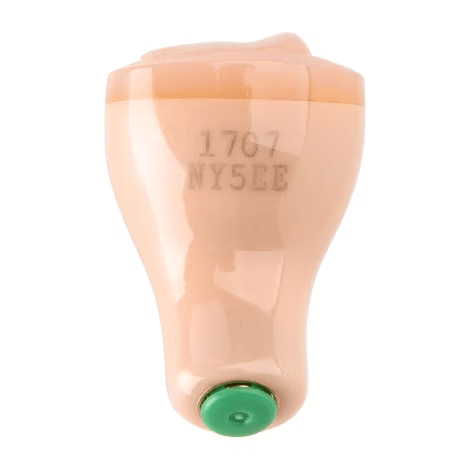 Elastic plain closure with green cap, beige color, numbers: 1707 NY5EE.