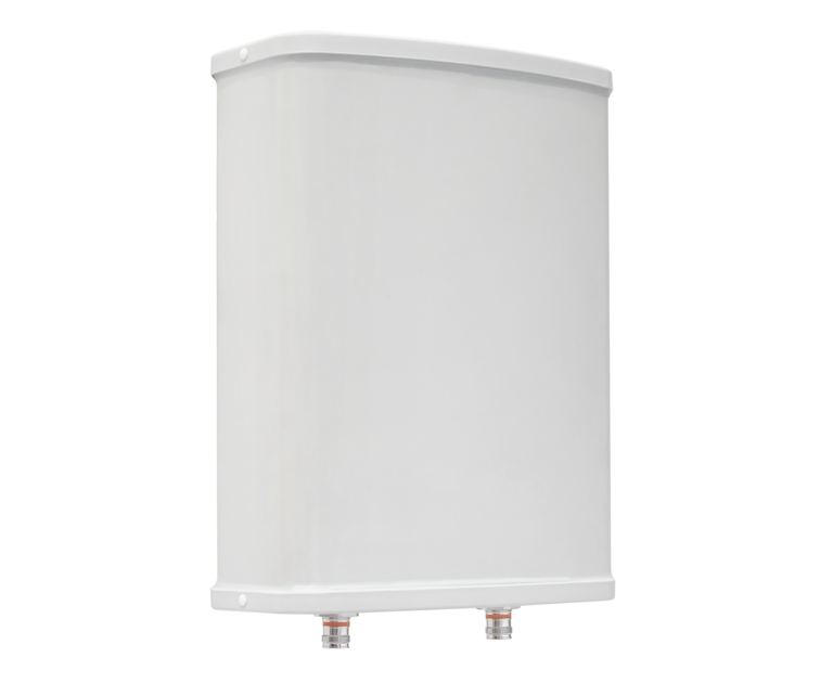 Chauffe-eau rectangulaire blanc avec deux raccords en bas