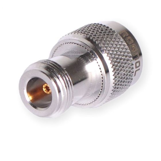 Metalen adapter met geribbeld uiteinde en schroefdraad.