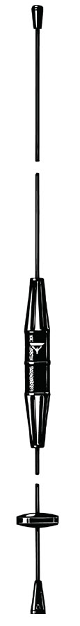 Bâton de lancer noir avec extrémités plates et poignée centrale.