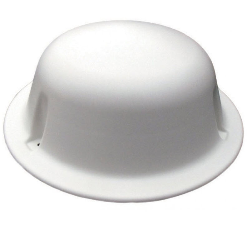 Witte, plasticachtige puddingsvorm met glad oppervlak.