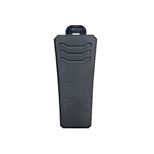 Clé USB noire avec capuchon arrondi.