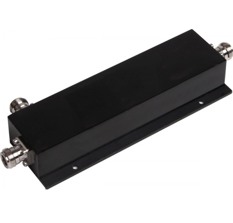 7000-00498200_pro_01.jpg Rechthoekige zwarte demper met twee metalen aansluitingen.