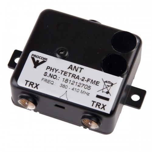 7000-00562200_pro_01.jpg Zwart antennemodule geëtiketteerd voor frequenties 380-410 MHz.