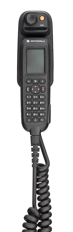 Handmicrofoon met toetsenbord en spiraalkabel