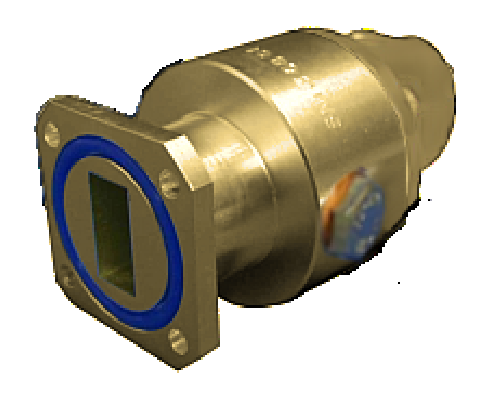 Cylindre métallique avec ouverture rectangulaire à une extrémité.