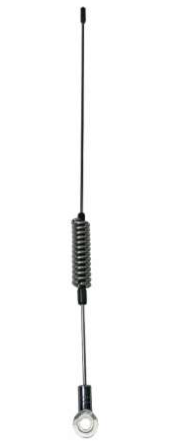 Lange metalen antenne met spiralen