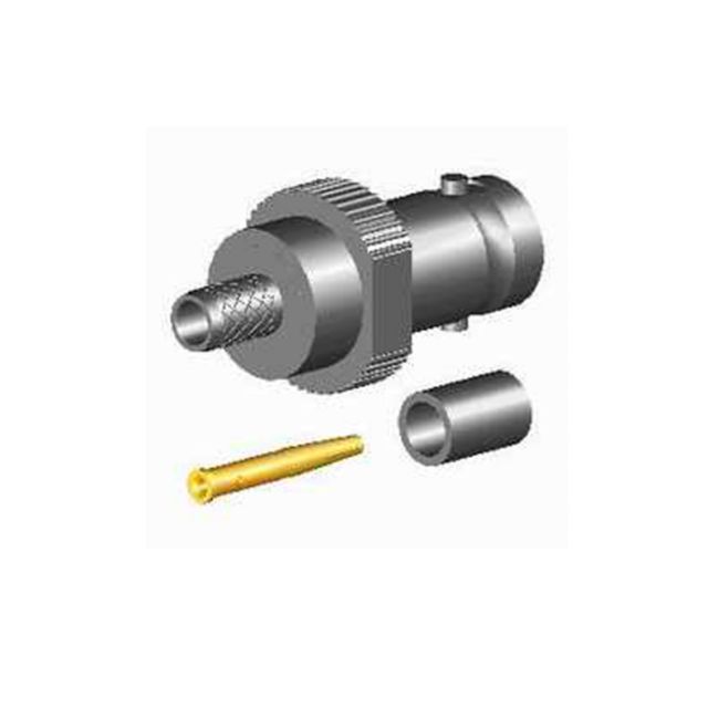 Elektrische connector met drie onderdelen: stekker, huls, pin.