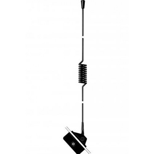 7000-00524100_pro_01.jpg Zwarte auto mobiele antenne met magnetische voet en spiraalkabel.