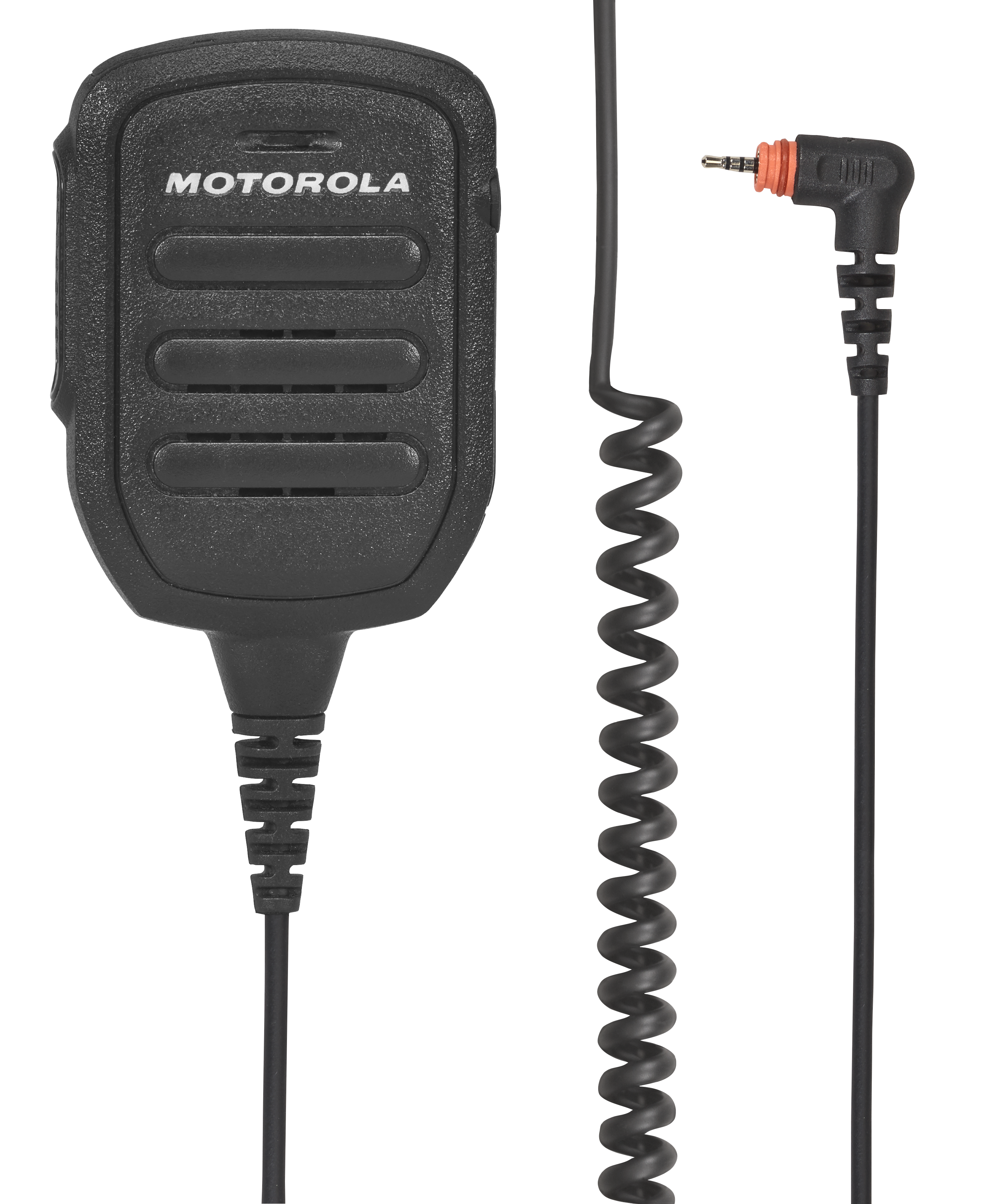 7000-00428300_mot_01.png Zwart draagbaar microfoon met spiraalkabel.