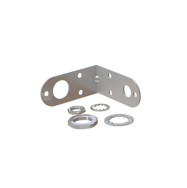 7000-00719500_vim_01.jpg Metalen hoekbeugel met schroefgat en vijf ringen in verschillende vormen.