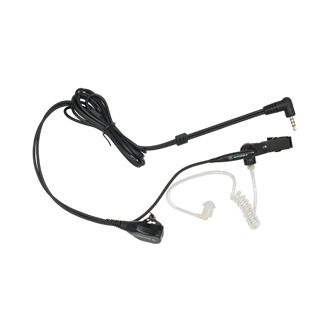 Oortje en microfoon met kabel en 3,5 mm stekker.
