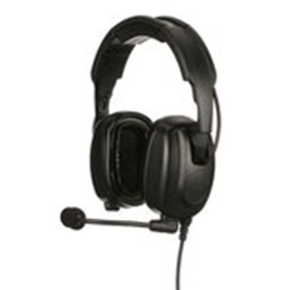 Zwarte headset met microfoon.