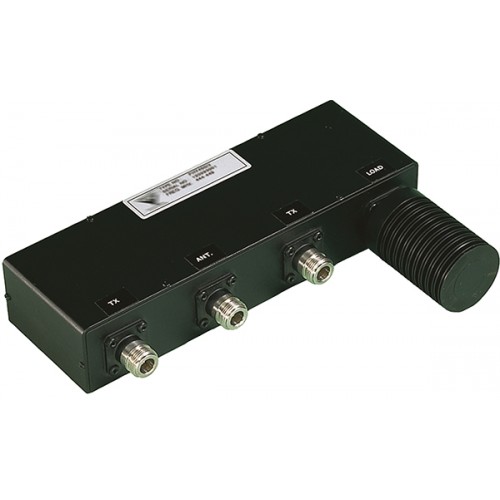 7000-00573400_pro_01.jpg Zwarte elektronische eenheid met drie connectors met de tekst TX, ANT en LOAD.