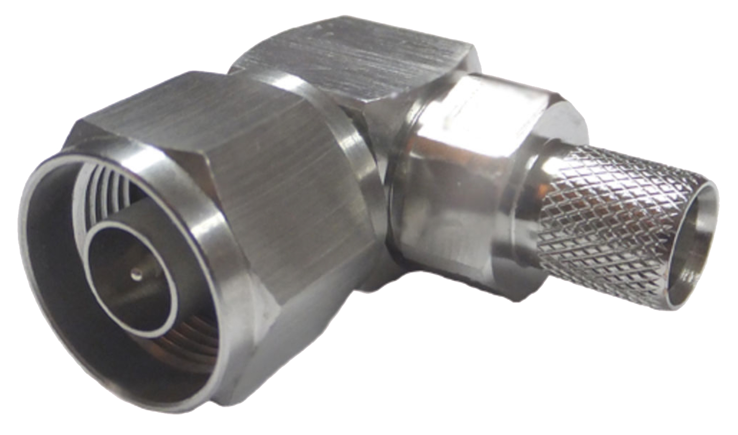 7000_00021500_COM_01.jpg Metalen hoekadapter met twee coaxiale connectors