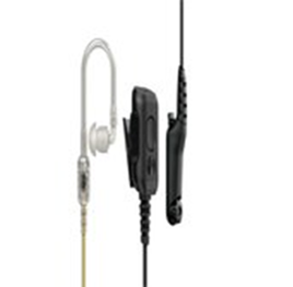 Oordopje met transparante kabel en clipmicrofoon