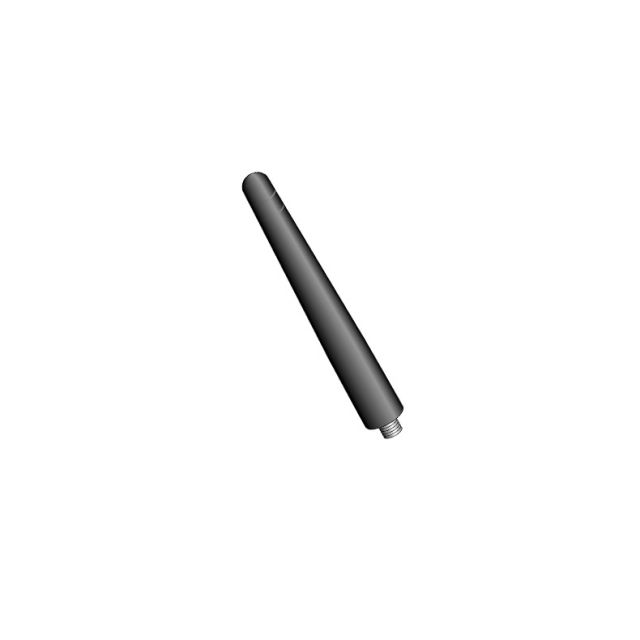 Black cylindrical antenna with a thread on one end.