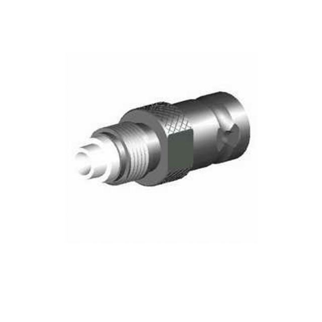 Metal connector with thread and rounded tip.