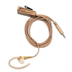 Huidskleurige oortelefoon met kabel en 3,5 mm jackplug