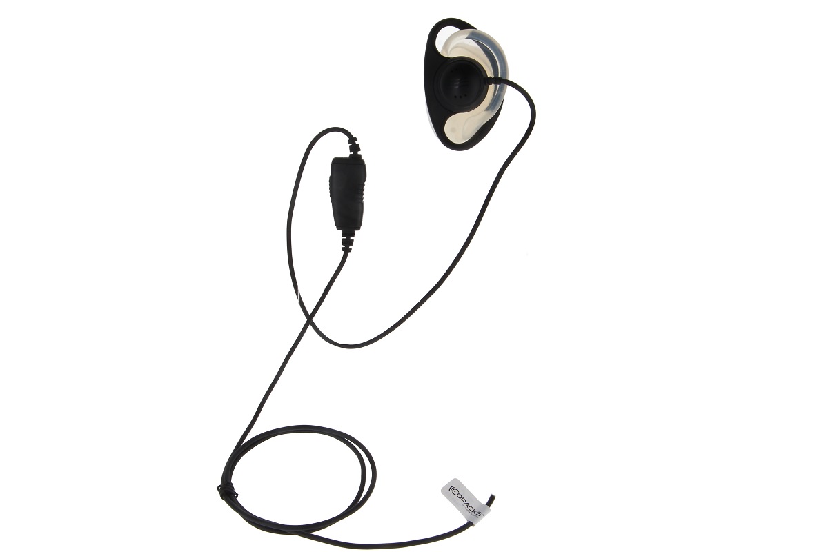 Black earphone cable with built-in microphone.