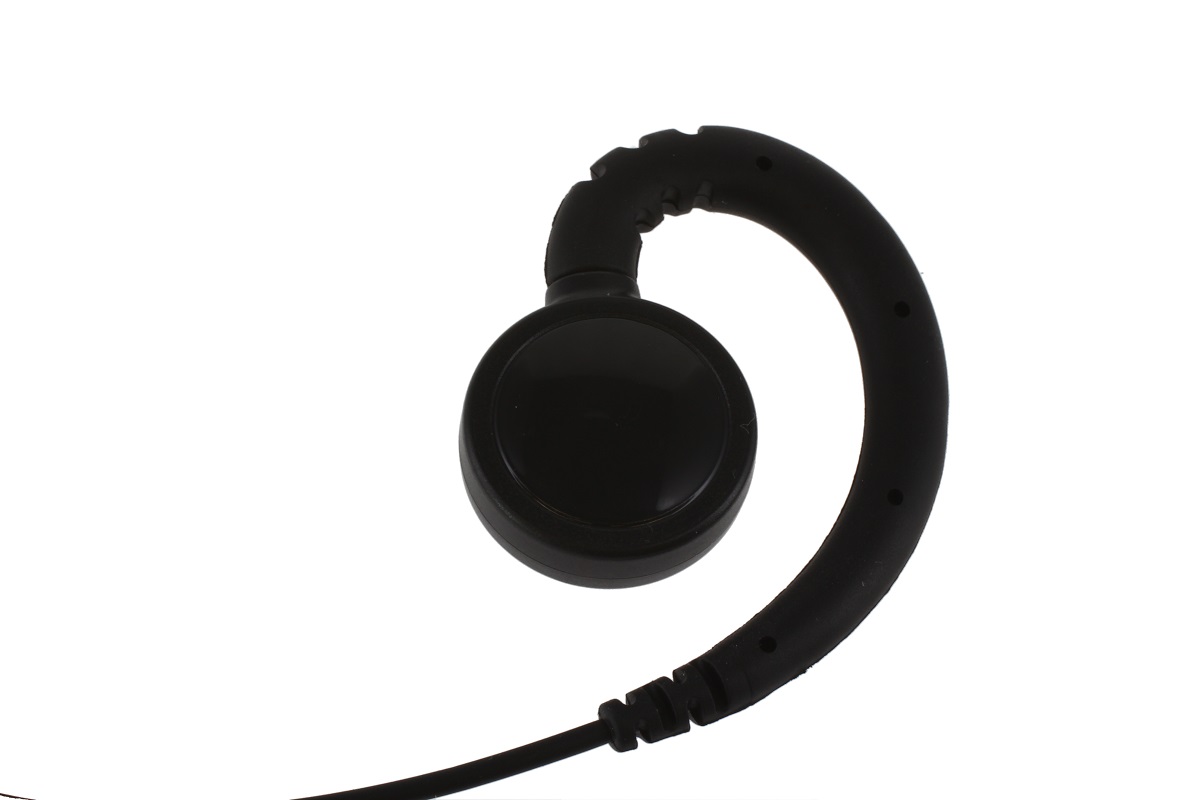 Zwart C-vormig oortje met kabel