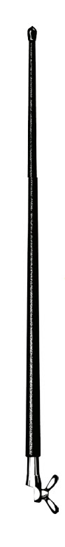 Extension d'antenne de voiture noire avec clip de base métallique.