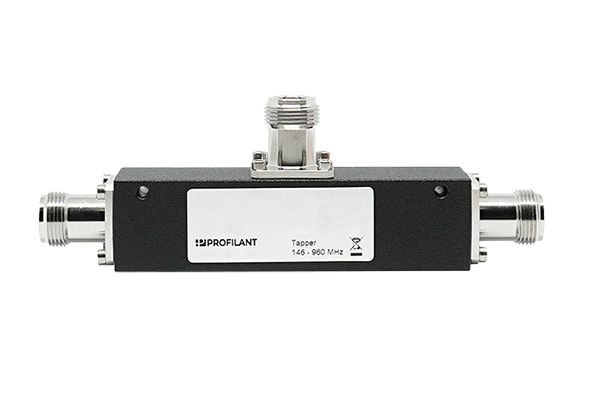 Vermogenssplitter met drie aansluitingen, frequentiebereik 146-960 MHz.