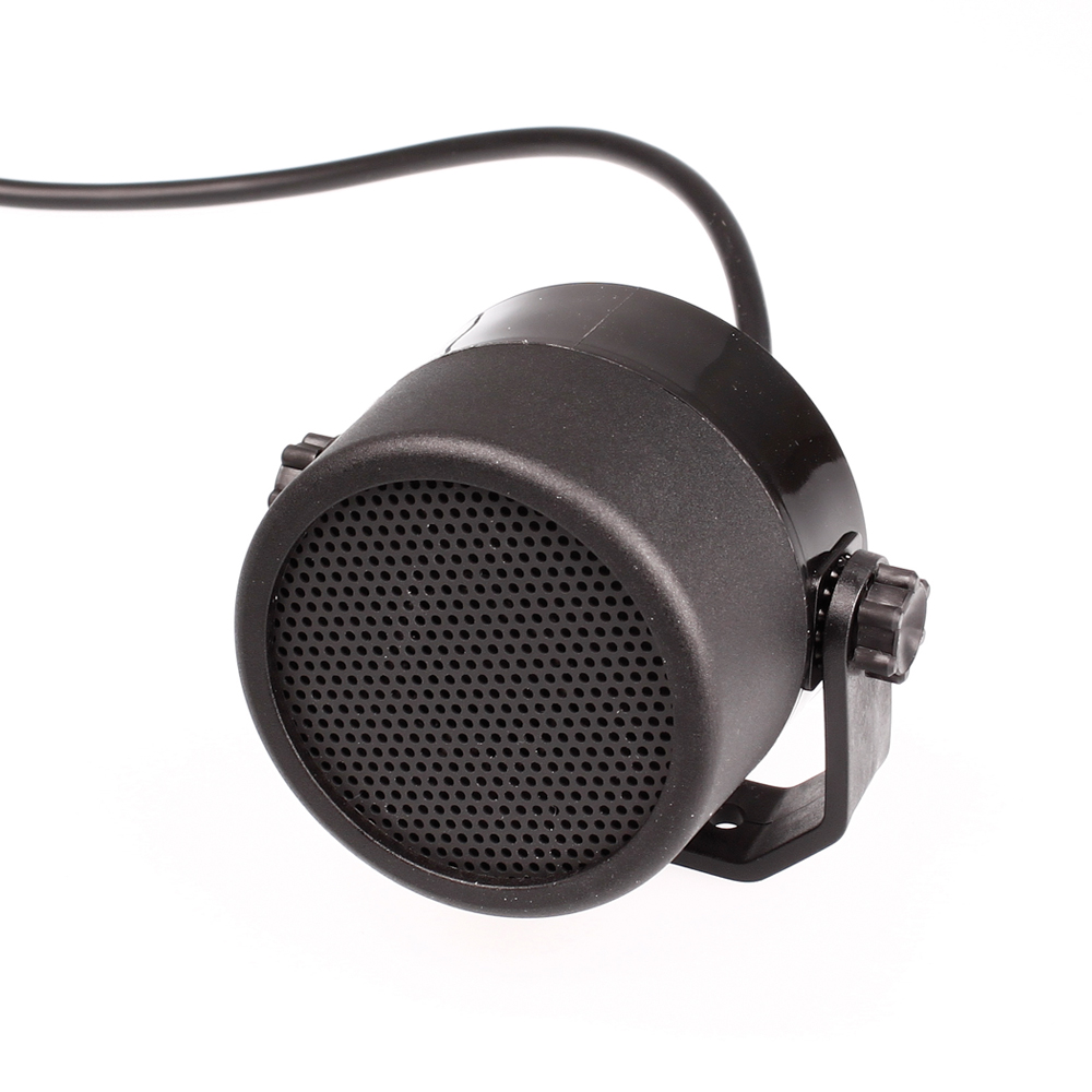 Black mini speaker with cable and mount