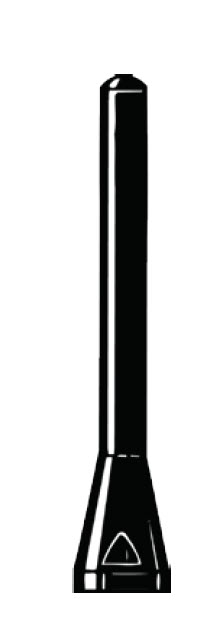 Zwarte zaklamp met lange cilindrische handgreep.