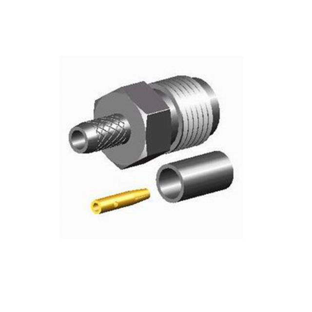 RF connector with shielding and pin contact