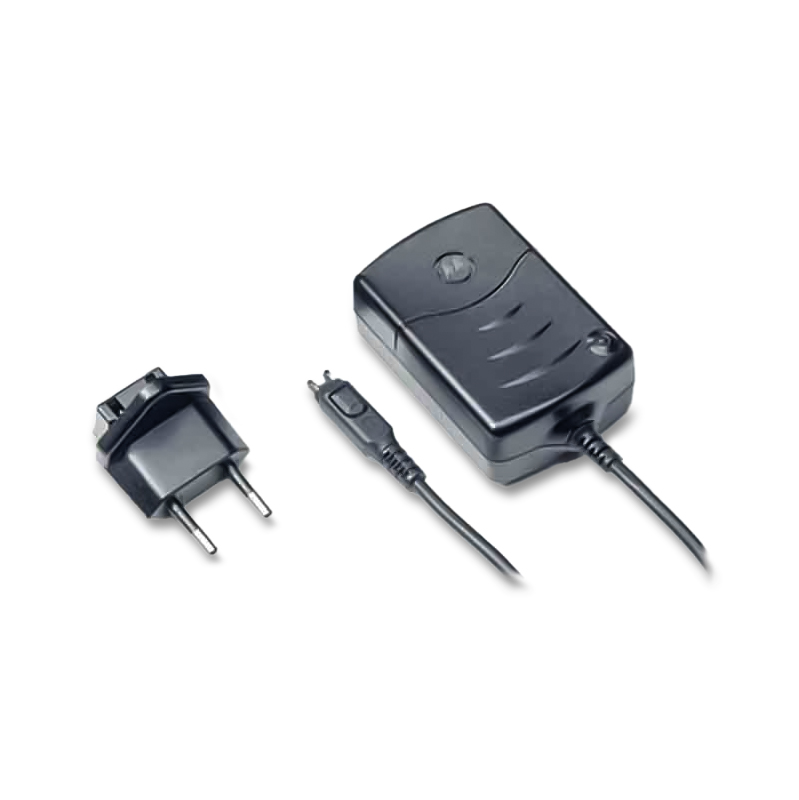 Adaptateur d'alimentation noir avec fiche EU amovible.