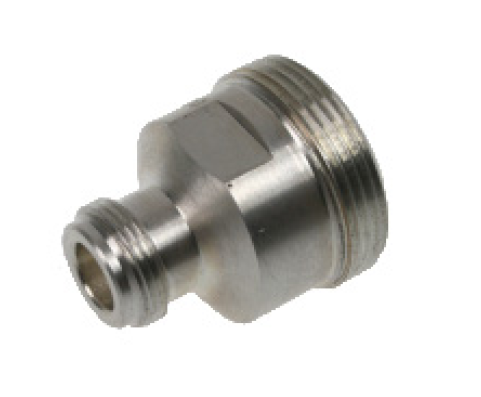 Metal adapter with threaded, cylindrical shape