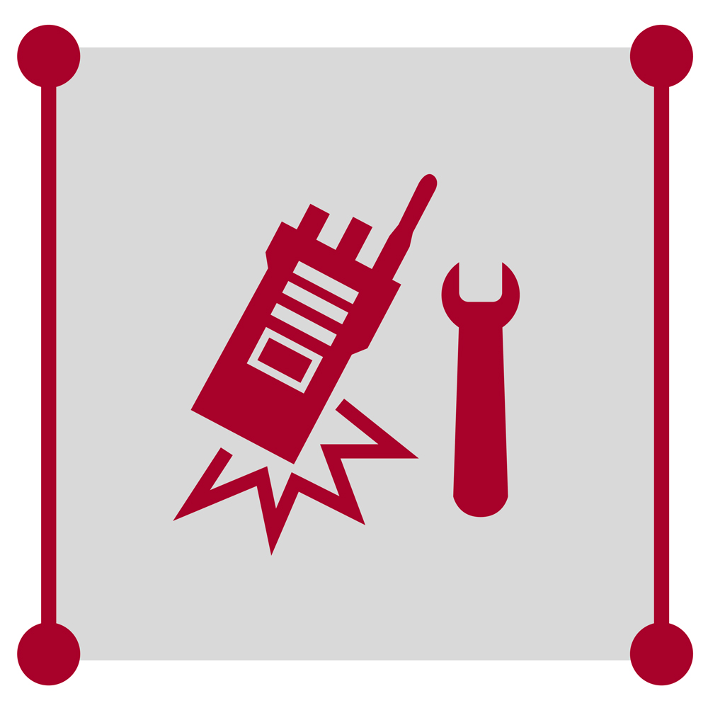 Avertissement avec radio et clé.