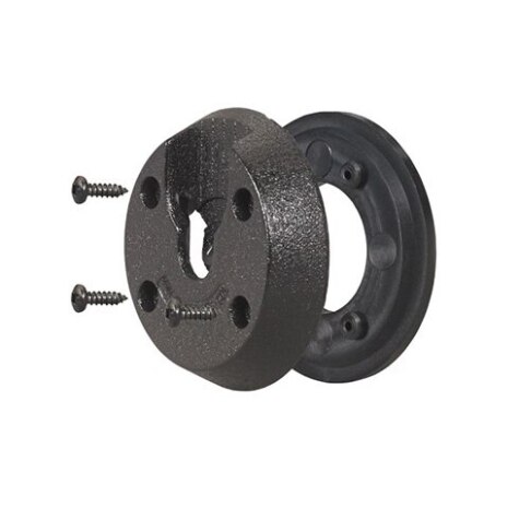 Two black plastic plates and four screws.