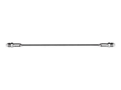 Tige de connexion avec filets aux deux extrémités au centre du cadre.