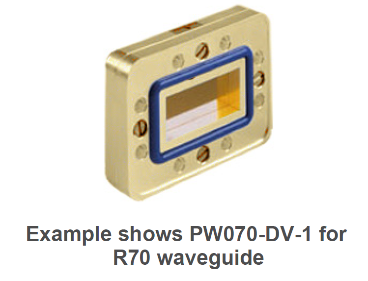 Rechthoekig onderdeel PW070-DV-1 voor R70 golfgeleider.