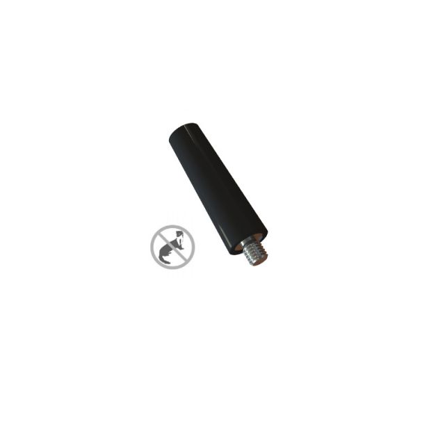 7000-00695600_vim_01.jpg Zwarte metalen staaf met schroefdraad, waarschuwingssymbool ernaast.