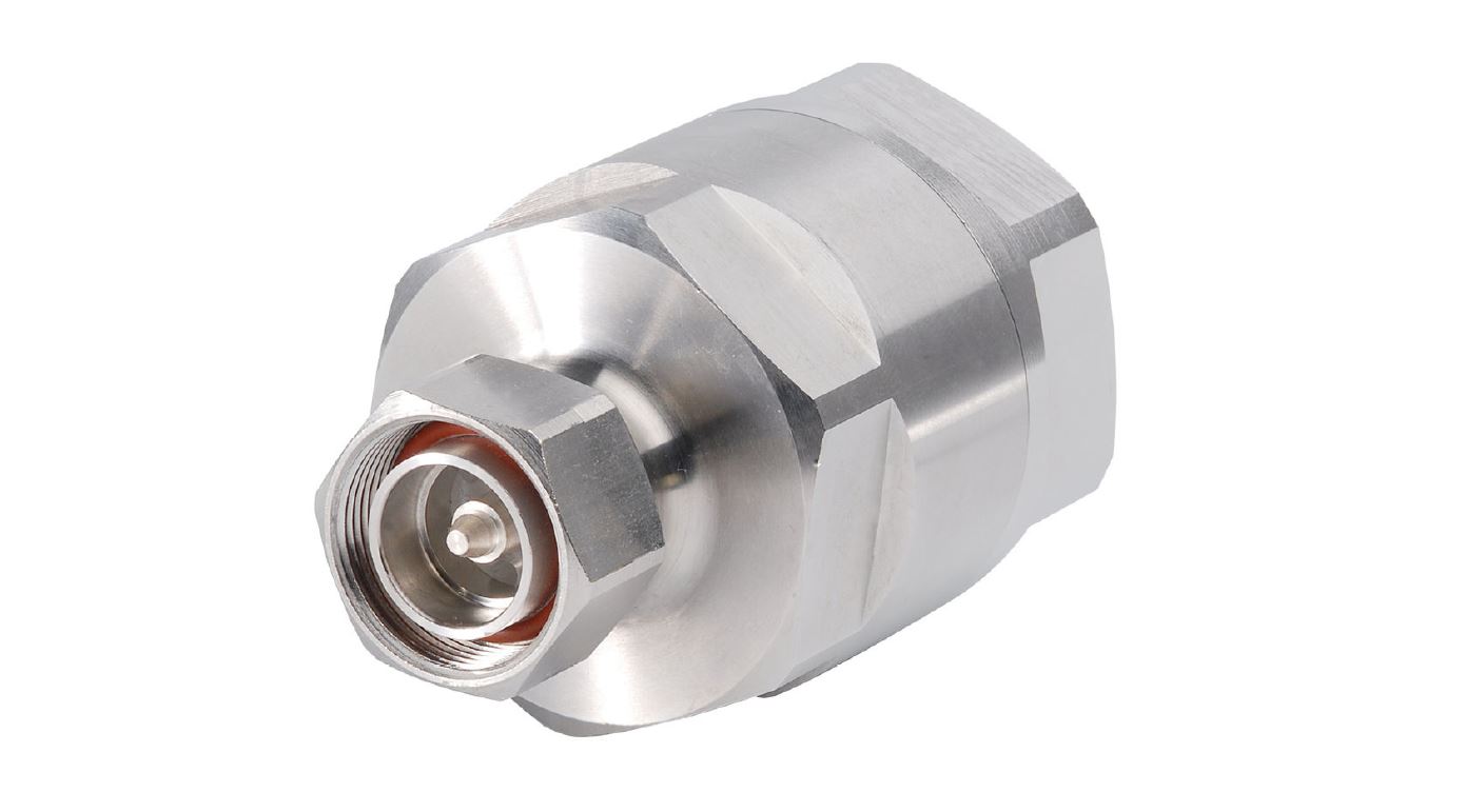 Connecteur coaxial RF métallique avec prise ronde.
